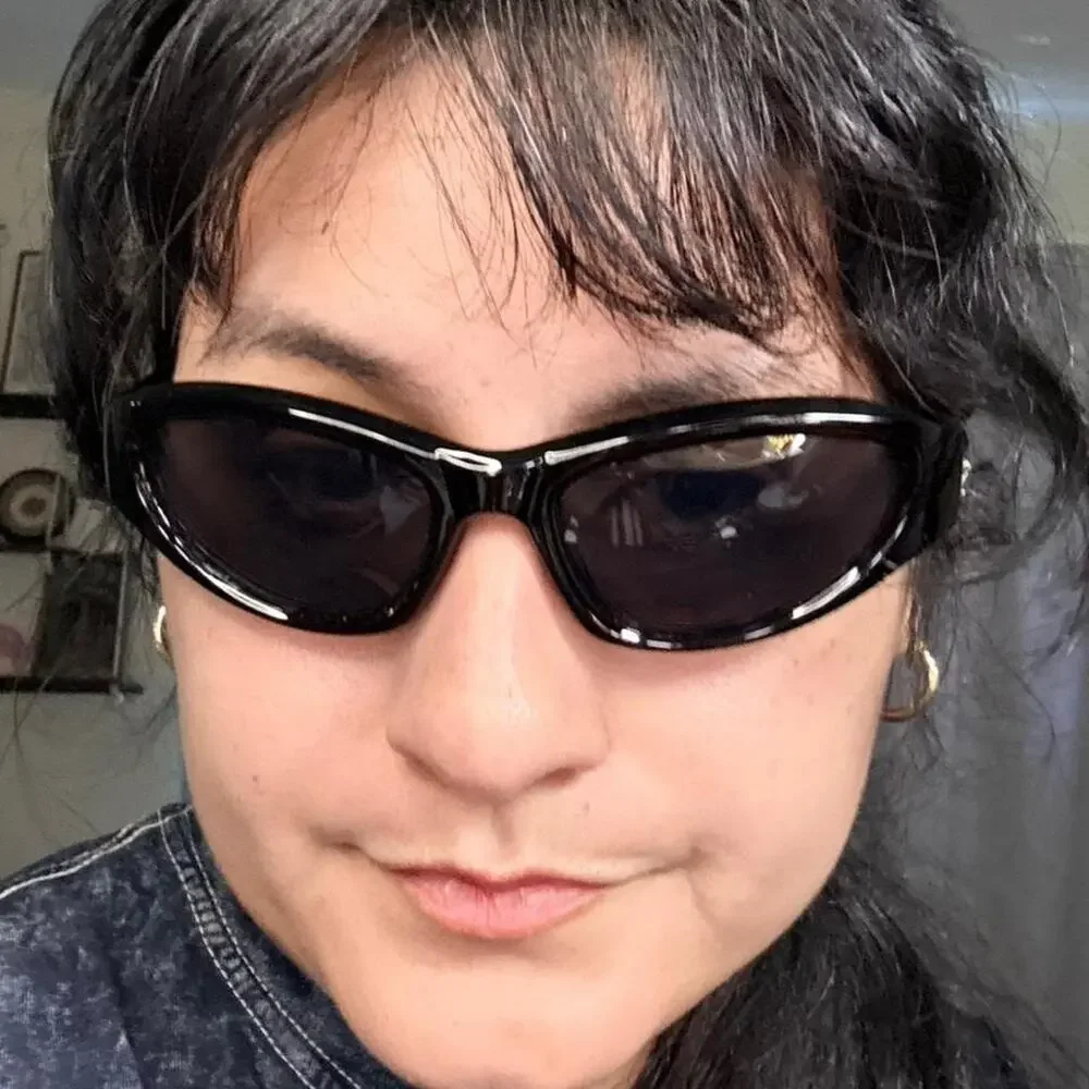 Black frame silver star sunglasses Cybergoth cyberpunk alt rave